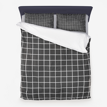 Load image into Gallery viewer, Black Minimal Grid Duvet Cover
