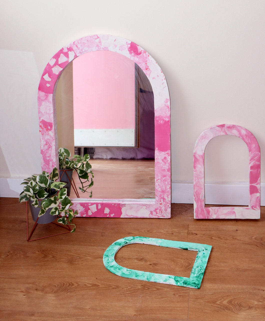 Pink Terrazzo Arch mirror