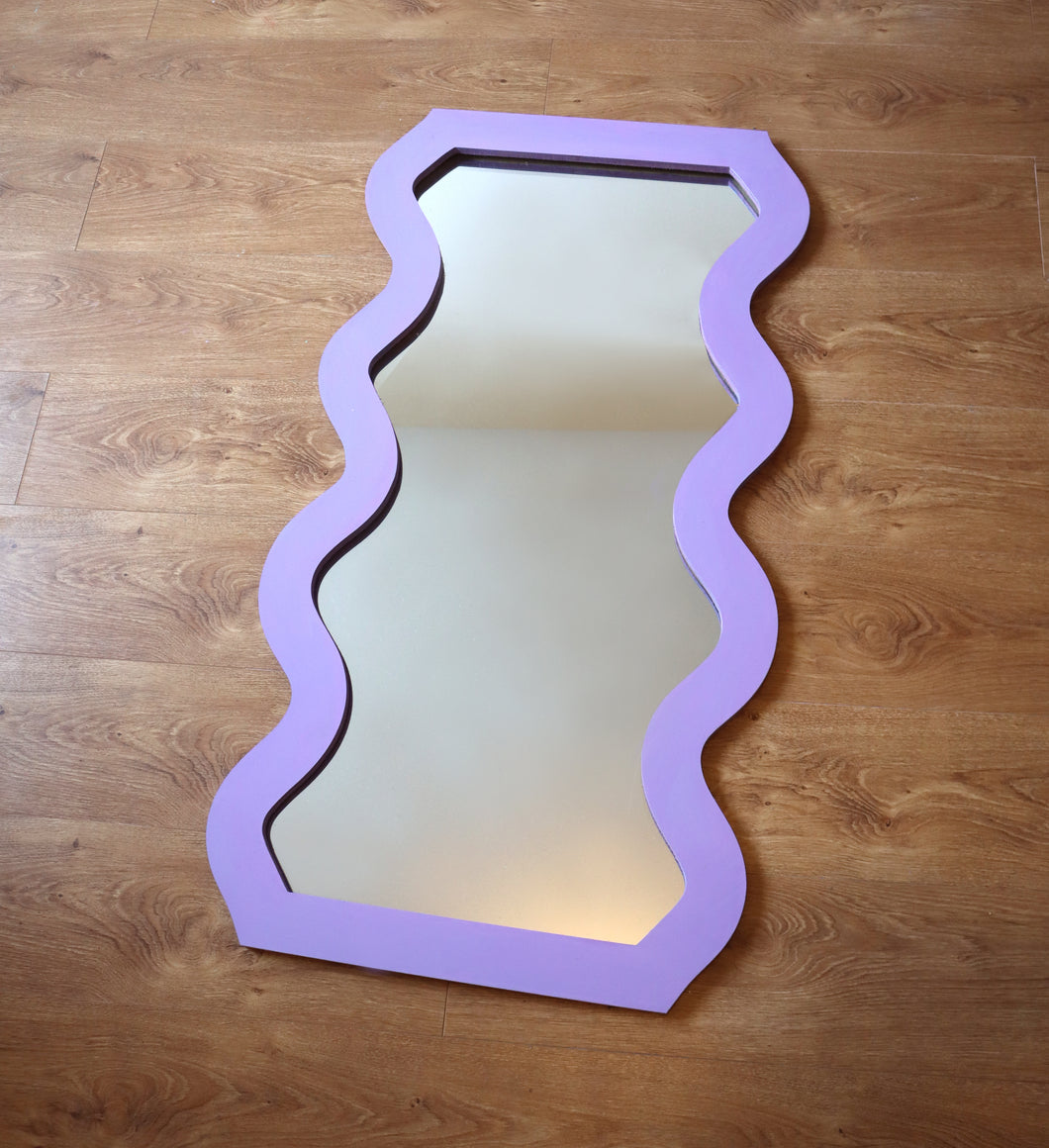 Large Mirror, purple mirror, Curvy Mirror, gustaf westman, Ettore Sottsass Mirror, Ettore Sottsass