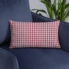 Load image into Gallery viewer, Burgundy gingham print pillow
