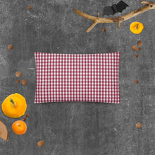 Load image into Gallery viewer, Burgundy gingham print pillow
